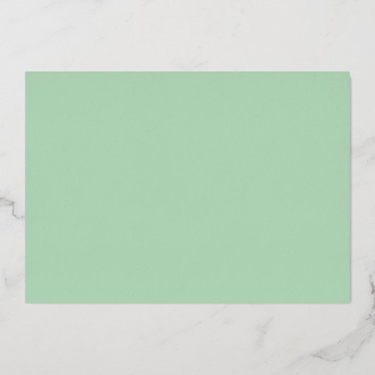 Sage Green Bow Elegant Minimalist Modern Baptism 箔招待状 (裏面)