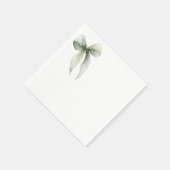 Sage Green Bow Gingham Baby Shower スタンダードカクテルナプキン (角)