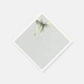 Sage Green Bow Gingham Baby Shower スタンダードカクテルナプキン (角)