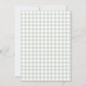 Sage Green Bow Gingham Baby Shower 招待状 (裏面)