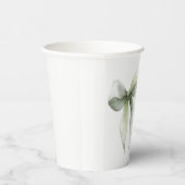 Sage Green Bow Gingham Baby Shower 紙コップ (右)