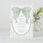 Sage Green Bow Quinceanera Mis Quince Birthday 招待状 (スタンド正面)
