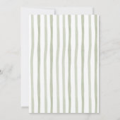 Sage Green Bow Ribbon Oval Frame Baptism Neutral 招待状 (裏面)