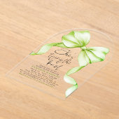 Sage Green Bow She's Tying the Knot Bridal Shower アクリル招待状 (レイダウン)