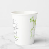 Sage Green Bow She's Tying the Knot Bridal Shower 紙コップ (左)