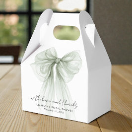 Sage Green Bow Watercolor Bridal Shower Thank You フェイバーボックス