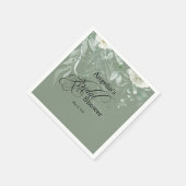 Sage Green Bridal Shower スタンダードカクテルナプキン (角)