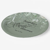 Sage Green Bridal Shower ペーパープレート (アングル)