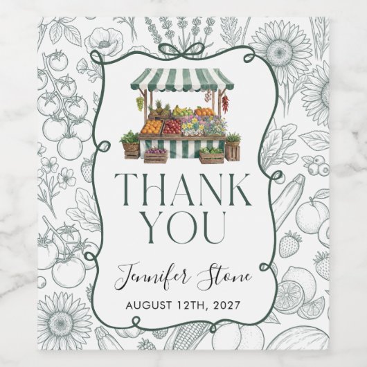 Sage Green Bridal Shower  ワインラベル (シングルラベル)