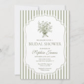 Sage Green Bridal Shower Invitation Template Boho 招待状 (正面)