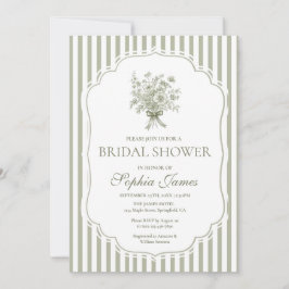 Sage Green Bridal Shower Invitation Template Boho 招待状