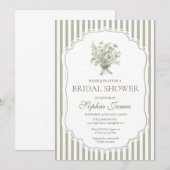 Sage Green Bridal Shower Invitation Template Boho 招待状 (正面/裏面)