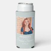 Sage Green Bridal Shower Photo スリム缶クーラー (Seltzer裏面)