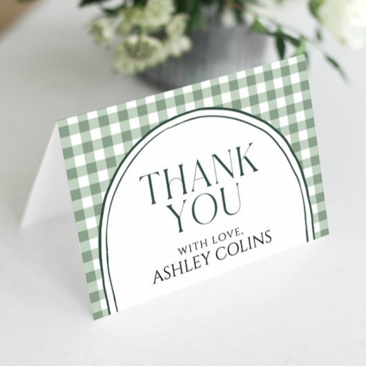 Sage Green Bridal Shower Thank You サンキューカード