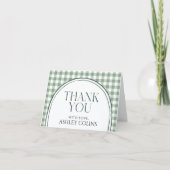 Sage Green Bridal Shower Thank You サンキューカード (正面)