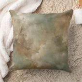 Sage Green Brown Earth Tone Abstract クッション (ブランケット)