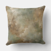 Sage Green Brown Earth Tone Abstract クッション (裏面)