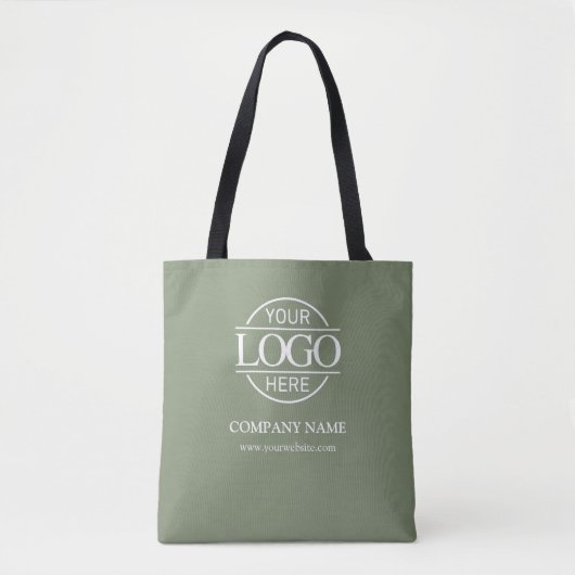 Sage Green Business Corporate Company Logo Promo トートバッグ (正面)