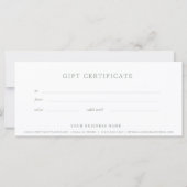 Sage Green Business Gift証明書エレガント (裏面)