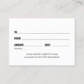 Sage Green Business Gift証明書 名刺 (裏面)