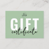 Sage Green Business Gift証明書 名刺 (正面)