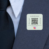 Sage green business name qr code instagram スクエアシール