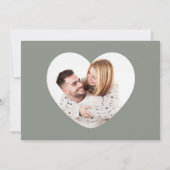  sage green calligraphy QR code Photo Wedding   セーブザデート (裏面)