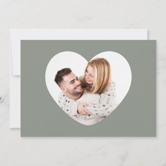  sage green calligraphy QR code Photo Wedding   セーブザデート (裏面)