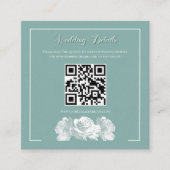 Sage Green Calligraphy QR Info Wedding エンクロージャーカード (正面)