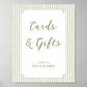 Sage Green Cards and Gifts Wedding Bridal Shower ポスター (正面)