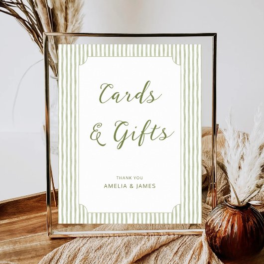 Sage Green Cards and Gifts Wedding Bridal Shower ポスター
