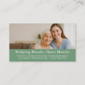 Sage Green Caregiver Home Help QR Code Photo 名刺 (裏面)