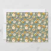 Sage Green Carriage Baby Shower Photo Thank You サンキューカード (裏面)