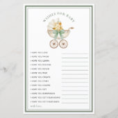 Sage Green Carriage Wishes for Baby Card (正面)