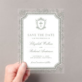Sage Green Catholic Wedding Save the Date アクリル招待状 (インサイチュ (ポータブル))