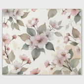 Sage Green Cherry Blossom Easter Gift Wrap ラッピングペーパー (フラット)