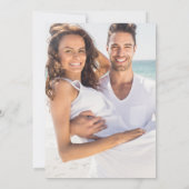 Sage Green Chicスクリプトアールデコ写真結婚の セーブザデート (裏面)