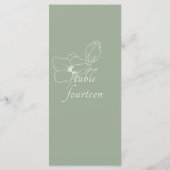 Sage Green | Chic Floral Wedding Flat Menu メニュー (裏面)