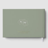 Sage Green | Chic Monogram Wedding Guest Book ゲストブック (裏面)