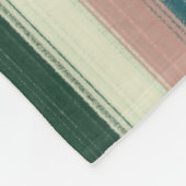 Sage Green Chic Striped フリースブランケット (角)