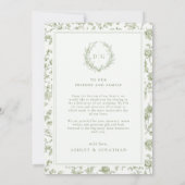 Sage Green Chinoiserie写真結婚の写真 サンキューカード (裏面)