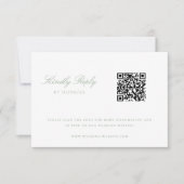 Sage Green Chinoiserie結婚のQRコードRSVP 招待状 (正面)