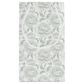 Sage Green Chinoiserie Peonies スモールペーパーバッグ (裏面)