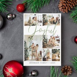 Sage Green Christmas書道家族の写真 シーズンカード