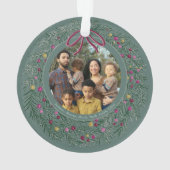 Sage Green Christmas Acrylic Ornament with Photo オーナメント (裏面)