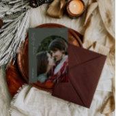 Sage Green Christmas Card with Photo シーズンカード