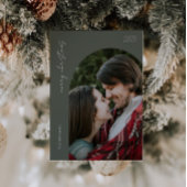 Sage Green Christmas Card with Photo シーズンカード