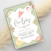 Sage Green Ciao Baby Itallian Pizza Baby Shower  招待状