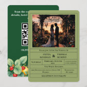 Sage Green Citrus Botanical Wedding Invitation 招待状 (正面/裏面)