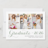 Sage Green Class of 2025 Photo Collage卒業 招待状 (正面)